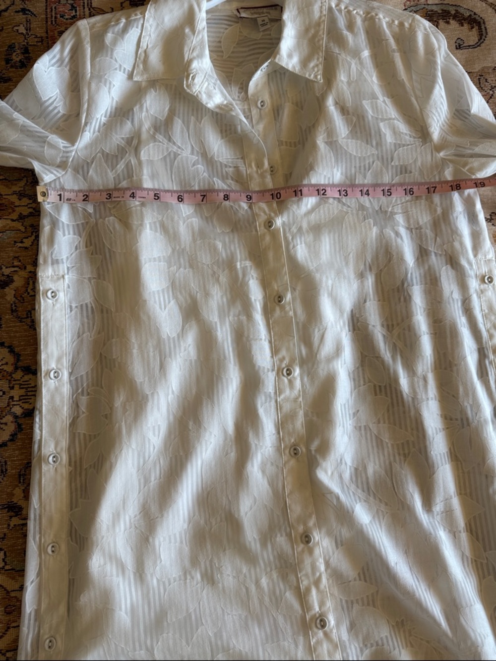 Johnny Was Sheer White Floral Midi Dress or Open Jacket XS - Picture 7 of 9